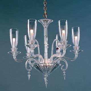 Baccarat Mille Nuits 6 Light Chandelier, W/Lighted Bowl For Hurricane    