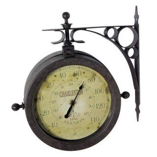 Infinity Instruments Two Sided Charleston Clock Thermometer