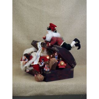 Karen Didion Originals Crakewood Lighted Trunk Santa Claus Figurine