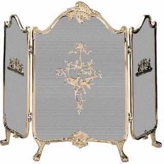 Uniflame Ornate Solid Brass Fireplace Screen