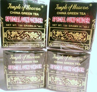 Temple of Heaven   China Green Tea   Special Gunpowder Loose Tea   4.0 Oz (Pack of 4)  Other Products  