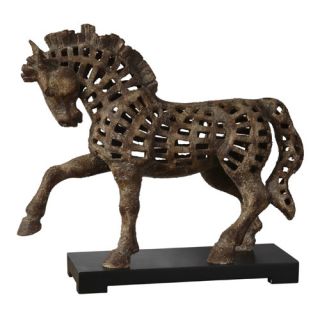 Prancing Horse Sculpture in Heavily Antiqued Textured Ivory