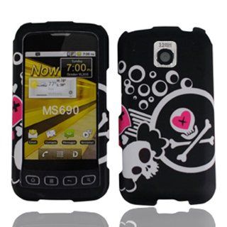 LG MS690 / Optimus M / C Graphic Rubberized Protective Hard Case   Death And Love Cell Phones & Accessories