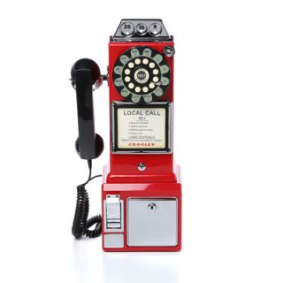 Crosley 1950s Classic Red Pay Phone