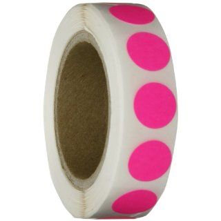Aviditi DL690K Circle Inventory Color Coded Label, 1/2" Diameter, Fluorescent Pink (Roll of 500)