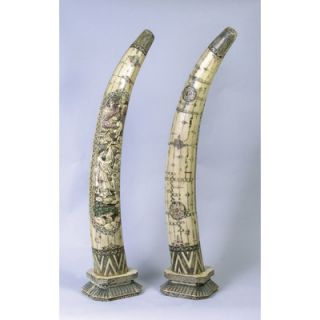 AA Importing Faux Elephant Tusks Statue (Set of 2)