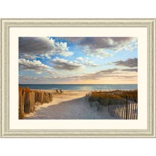 Amanti Art Sunset Beach by Daniel Pollera   Rustic Whitewash Frame