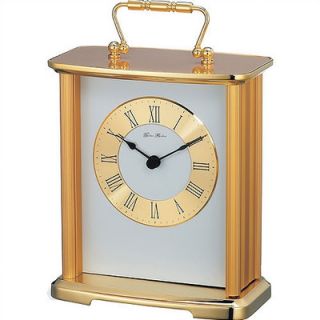 Gustav Becker Sellier Musical Carriage Mantel Clock in Polished Brass