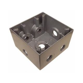 MorrisProducts Weatherproof Boxes in Gray with 7 Outlet Holes