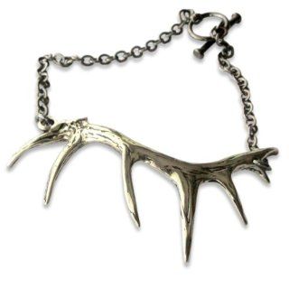Moon Raven Designs   Antler Bracelet   Silver Plated White Bronze   Jewelry with an Edge Inspired By Nature Moon Raven Designs Jewelry