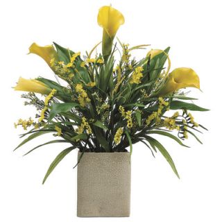 Tori Home Calla Lily/Statics/Grass in Rectangular Vase