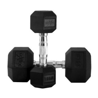 Mark 5 lbs   50 lbs Rubber Hex Dumbbell Set