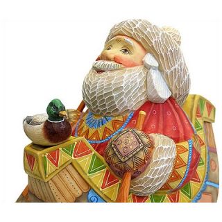 Debrekht Derevo Canoe Santa Figurine