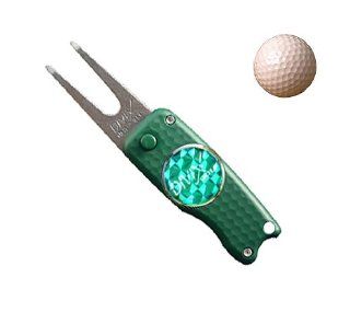 Divix DX Switchblade Divot Repair Tool with Golf Ball Magnetic Ball Marker (Green)  Sports & Outdoors