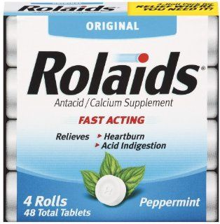 Rolaids AntacidTablet Peppermint, 12 Count, 4 Roll (Pack of 6) Health & Personal Care