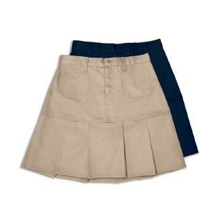 Girls Pleated Scooter Skirt in Khaki and Navy by Classroom School Unifo  SkuCherokeeSchool55923KAK18h; ColorKAK ; Size18h Husky Clothing