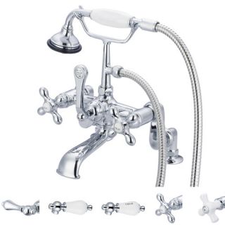 Vintage Classic Double Handle Deck Mount Tub Faucet with Handheld