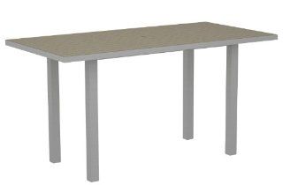 POLYWOOD ATR3672FASSA Euro 36" x 72" Counter Table, Textured Silver/Sand  Patio Dining Tables  Patio, Lawn & Garden