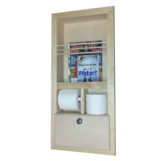 WG Wood Products In the Wall Magazine Rack with Double Toilet Paper
