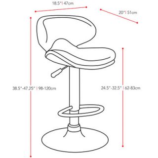 dCOR design CorLiving Curved Form Fitting Adjustable Barstool (Set of