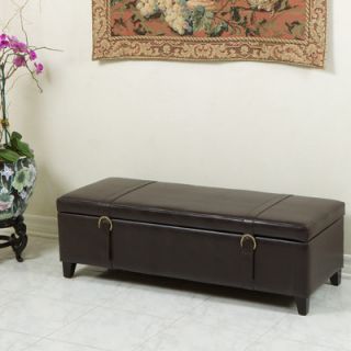 Home Loft Concept Stanford Leather Storage Ottoman with Straps
