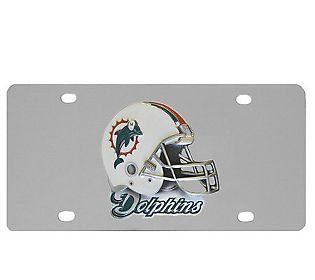 Miami Dolphins Stainless Steel Helmet Logo License Plate  Automotive License Plate Frames  Sports & Outdoors
