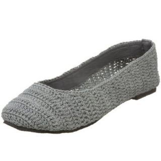 Charles Albert Women's Crochet Flat,Grey,5 M US Shoes