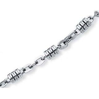Jewelryweb Stainless Steel Mens Bullet Design Necklace   22 Inch