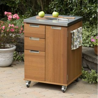Montego Bay Patio Kitchen Cart with Stainless Steel Top