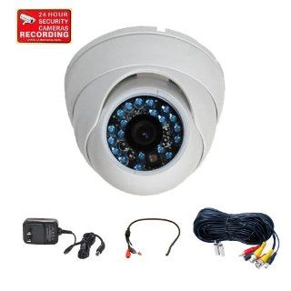 VideoSecu CCTV Built in SONY CCD Surveillance Camera 600TVL Wide Angle IR Infrared Weatherproof Outdoor Day Night Vision Vandal Proof with Mini Audio Microphone, Power Supply, Video Audio Cable A13  Multiple Dome Cameras  Camera & Photo