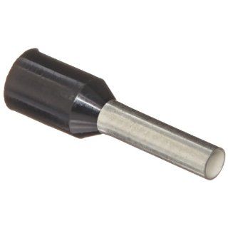 Panduit FSF78 8 D Insulated Ferrule, Single Wire French End Sleeve, 16 AWG Wire Size, Black, 0.12" Max Insulation, 15/32" Wire Strip Length, 0.07" Pin ID, 0.31" Pin Length, 0.57" Overall Length (Pack of 500) Terminals Industrial 