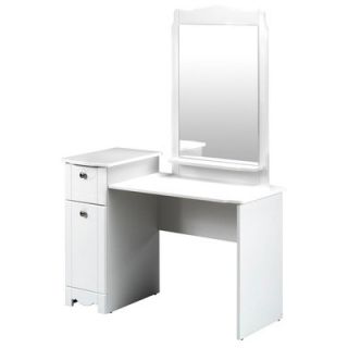 Nexera Dixie Vanity and Mirror Set in White Lacquer