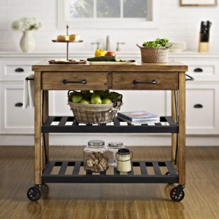 Roots Rack Kitchen Cart with Wood Top