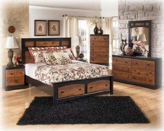 Ashley Aimwell Vintage Casual King Size Bed in Two tone warm brown   Bedroom Furniture Sets