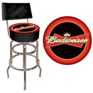Budweiser Bowtie Padded Bar Stool in Red / Black