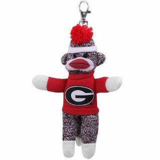 Plushland College UGA Georgia Bulldogs Sock Monkey Key Chain   Sports Fan Keychains