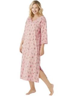 Ulla Popken Women's Long V neck Sleep T Shirt Pajama Sets
