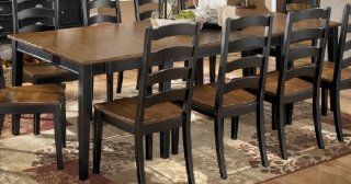 Dining Room Extension Table in Black and Brown   Signature Design by Ashley Furniture   Ashley Owingsville Dining Set