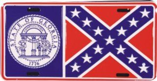 Georgia State Flag License Plate (Original Style) Automotive