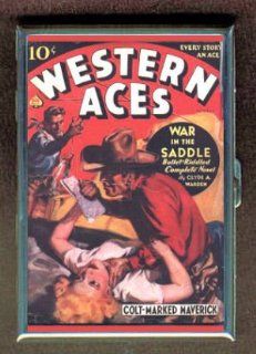 Attack Babe Western Pulp 1937 Double Sided Cigarette Case, ID Holder, Wallet with RFID Theft Protection