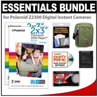 Essentials Bundle for Polaroid Z2300 Digital Instant Print Cameras with (2) POLZ2X330 M230 Premium 2x3" Zink Paper + Case + Accessory Kit  Analog Polaroid Camera Film Set  Camera & Photo
