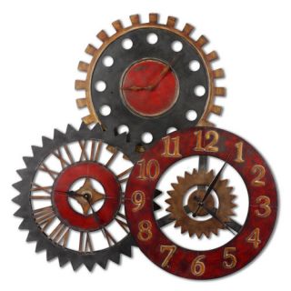 Rusty Movements Clock in Red