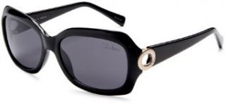 Cole Haan Women's C 676 Rectangular Sunglasses,Black Frame/Smoke Lens,one size Clothing