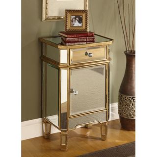 Coast to Coast Imports 1 Drawer 1 Door Mirrored Cabinet