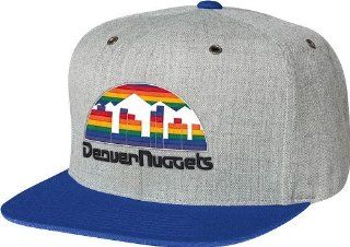 Denver Nuggets Mitchell & Ness NBA Throwback Heather Grey Strap Back Hat  Sports Fan Novelty Headwear  Sports & Outdoors