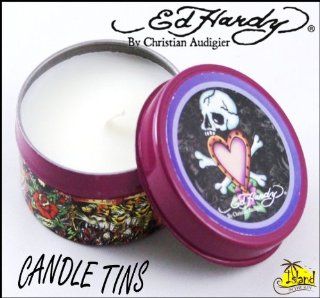 Authentic Ed Hardy Tattoo Small Wax Candle Tin New T15   Novelty Candles