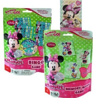 Disney Jr. Minnie Mouse Holiday Game Set for Kids   1 Minnie Mouse Memory Match Game, 1 Minnie Mouse Bingo Game Plus Minnie and Friends Sticker Pad (4 Sheets   Over 200 Stickers)   Best Stocking Stuffers For Girls and Best Christmas Gifts for Girls Ages 3 