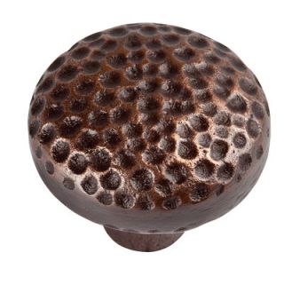 The Copper Factory Large Round Hammered Copper Knob with Optional