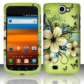 Green Flower Design Snap On Protector Hard Case for T MOBILE SAMSUNG EXHIBIT II / 2 4G T679 Cell Phones & Accessories