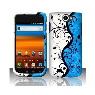 Blue Silver Floral Hard Cover Case for Samsung Galaxy Exhibit 4G SGH T679 Cell Phones & Accessories